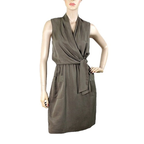 tahari faux wrap dress